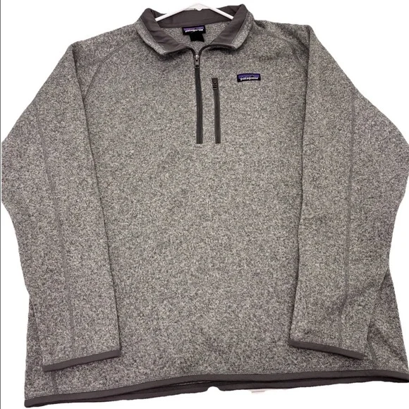 Patagonia Mens XXL Better Sweater 1/4 Zip Fleece Pullover Jacket warm gray coat - Picture 2 of 7